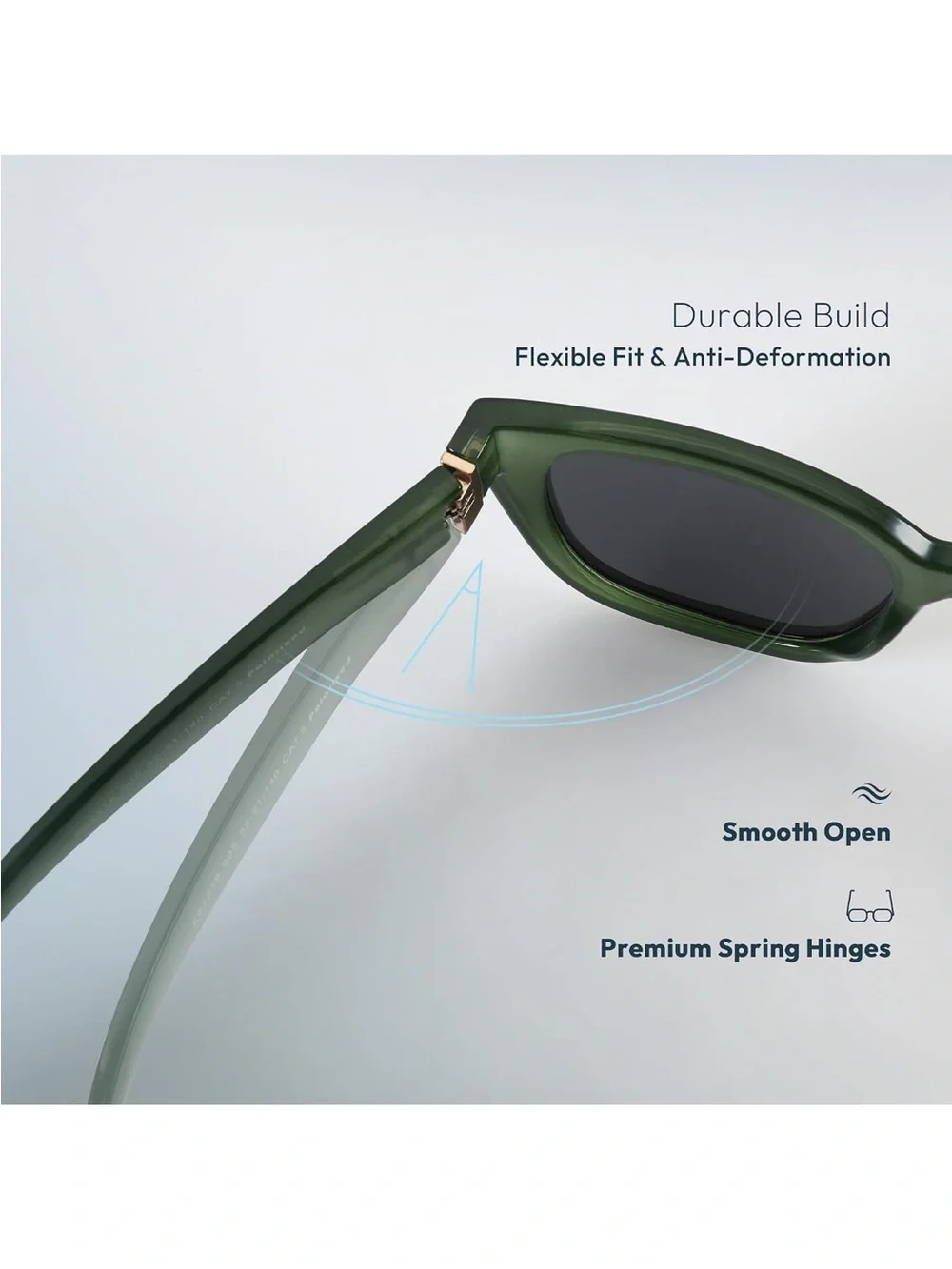 ZENOTTIC Womens Square Polarized Sunglasses Green Retro UV400 Vintage NIB⁠